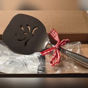 Princess House Silver Cake Server with Red Ribbon